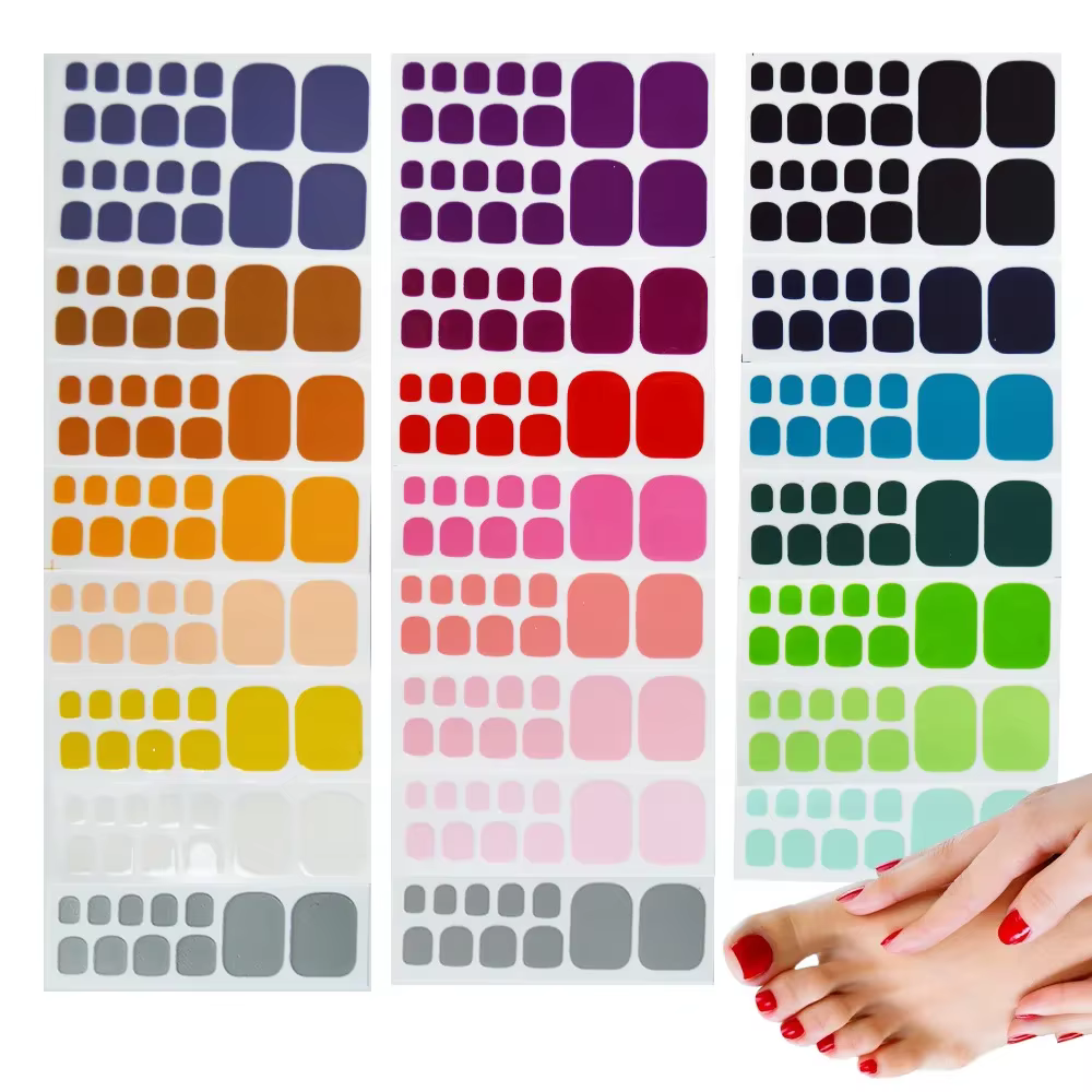 Autocollants Solides pour Ongles de Pieds
