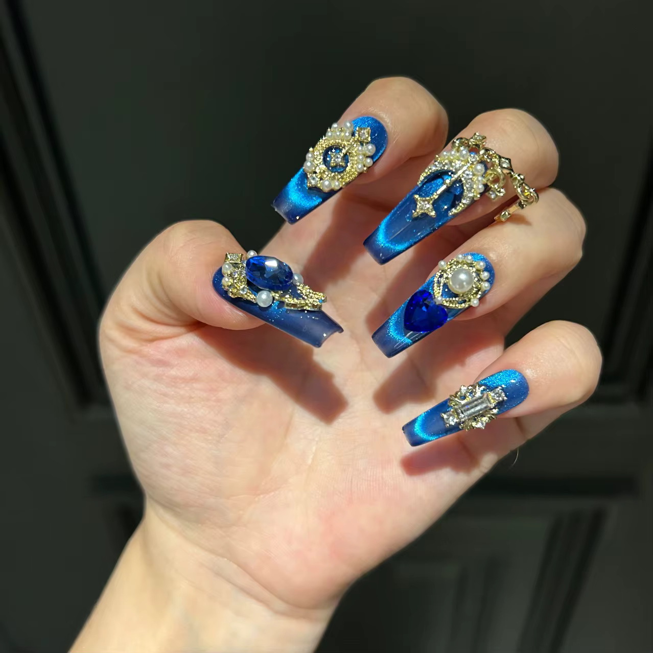 Clous à pression de luxe de Style cour bleu Royal