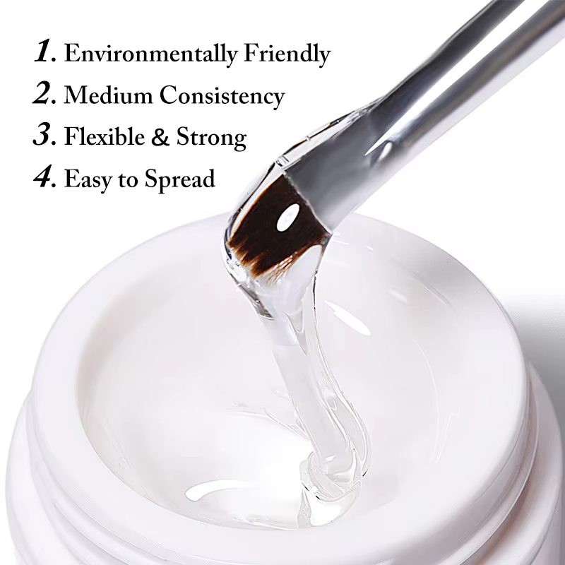 Nouveau Gel d'Extension d'Ongles 6-en-1 15ML Transparent Gel Constructeur Rapide Semi-Permanent Auto-nivelant UV Soak Off
