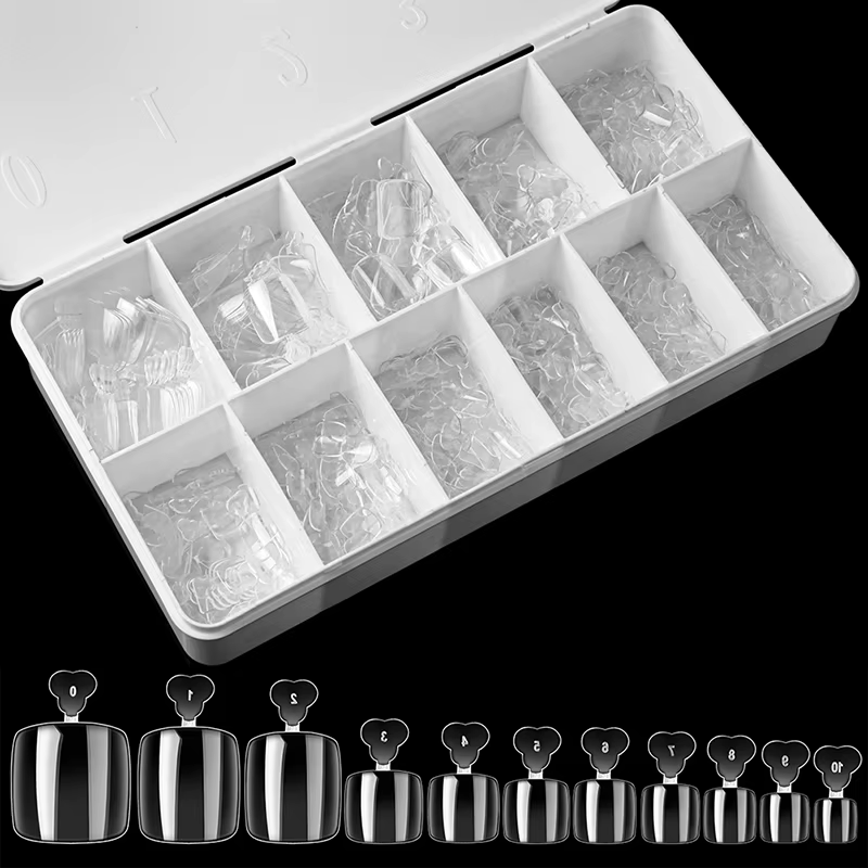 550 pièces couverture complète faux ongles Ultra mince clair presse sur orteil pied
