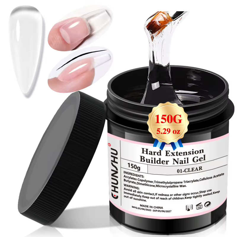 CHUNSHU 150ML Gel constructeur blanc laiteux pour Extension d'ongles auto-nivelant Gel dur renfort Camouflage Gels pour ongles