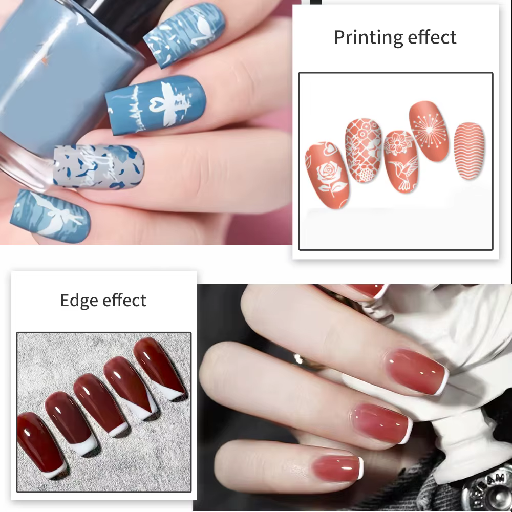 LULAA Tampons carrés pour nail art en silicone transparent