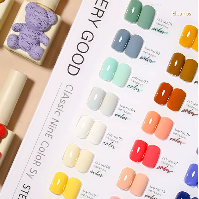 Eleanos Bear Gel Agent de polissage 60 couleurs costume couleur vernis Semi Permanent finition Gel UV LED Immersion ongles Salon Gel vente en gros