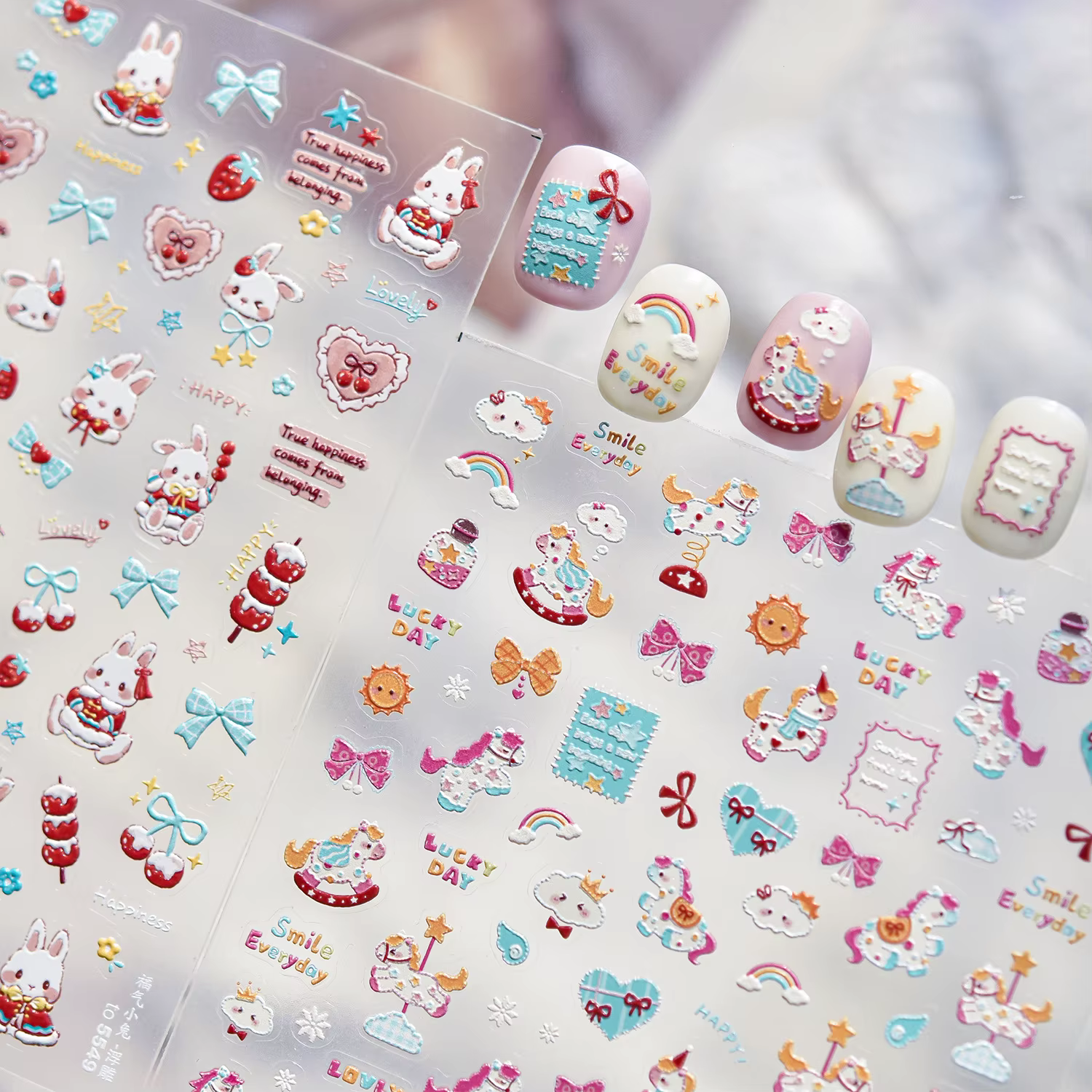 Autocollants pour ongles mignons de style dessin animé
