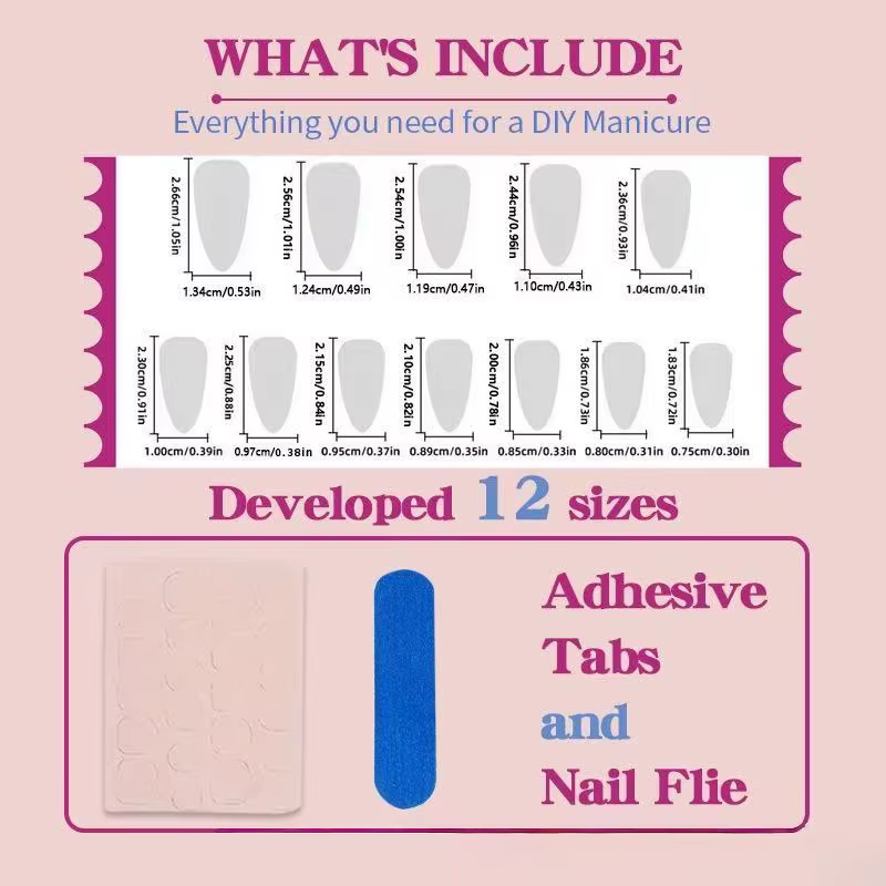 Nouveauté 2026 – 30 faux ongles 3D en forme d'orange
