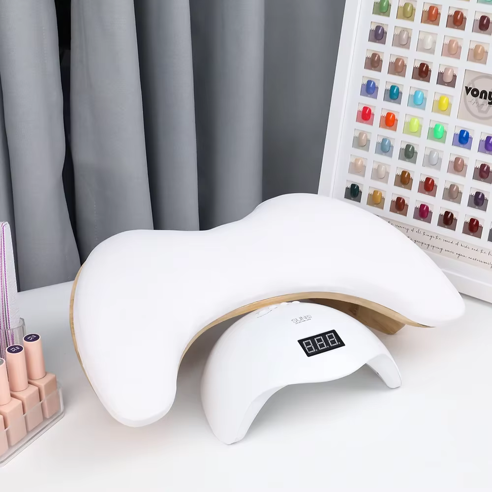 Coussin pour nail art, support de bras incliné en cuir PU