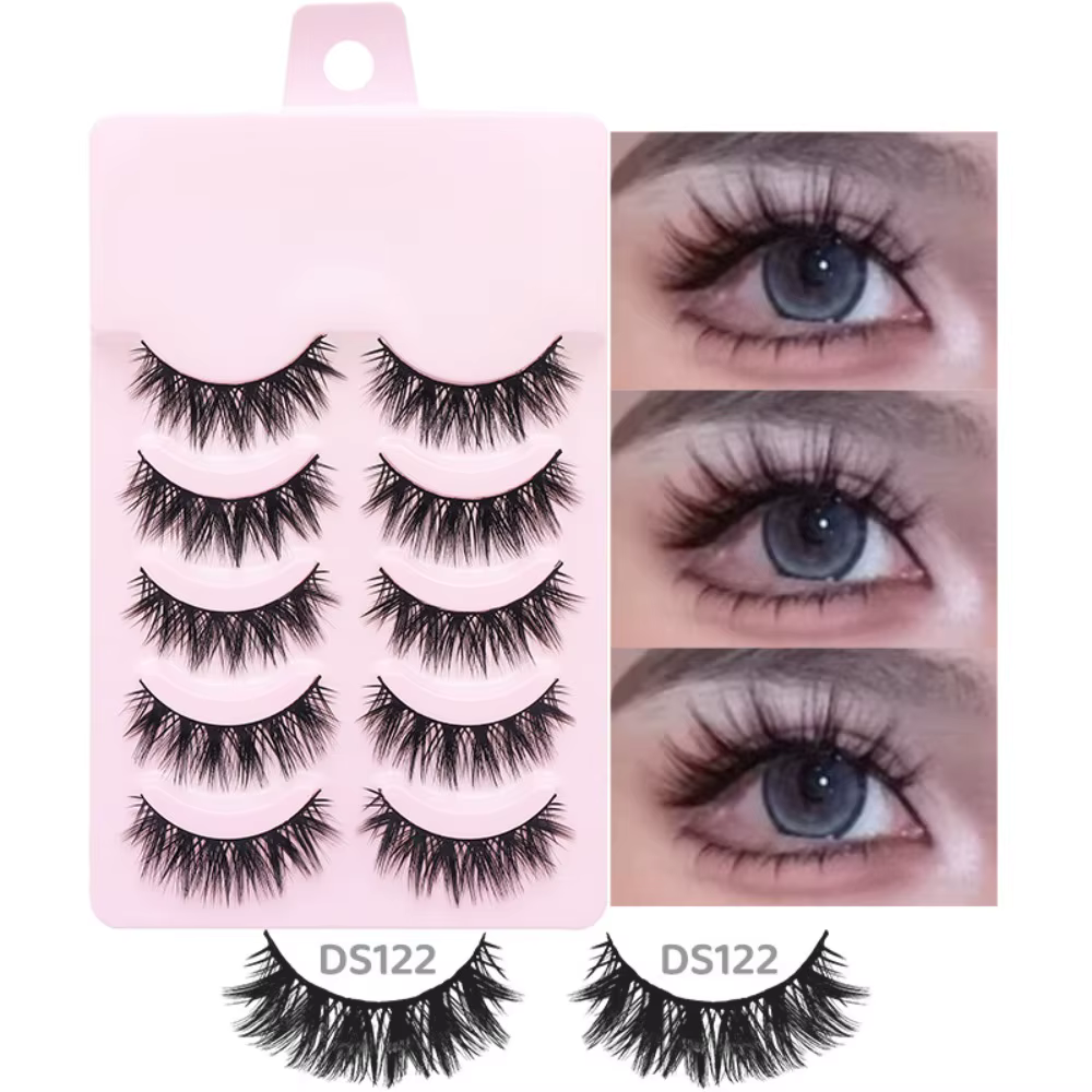 Mode 5 paires Manga cils plusieurs Styles Anime Cosplay segmenté faux