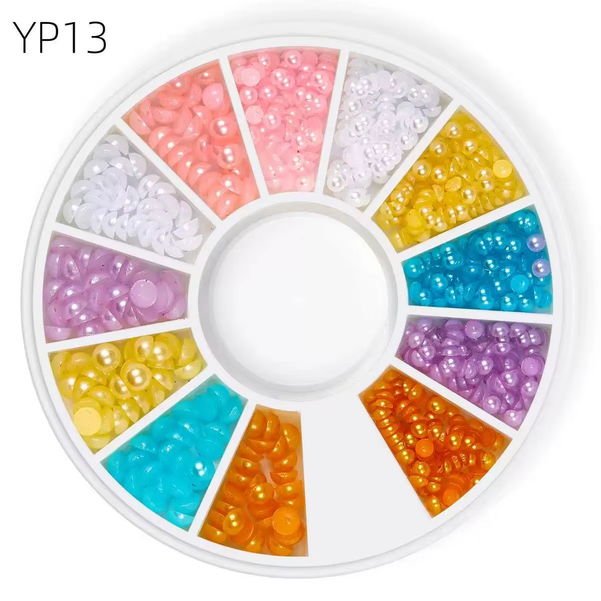 12 couleurs de décoration d'ongles en perles