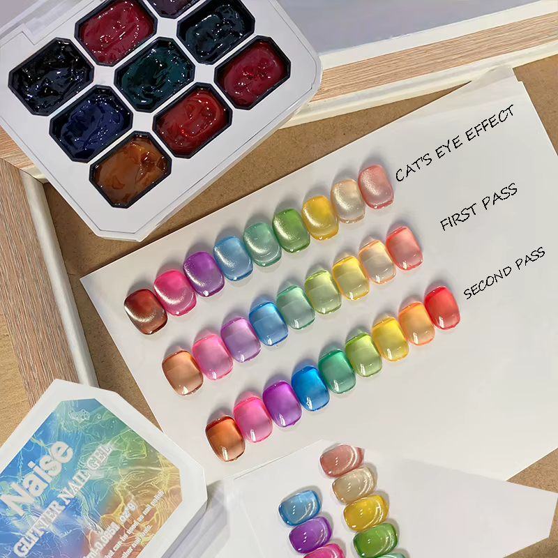 Vernis à ongles solide couleur gelée d'été Gel 9 couleurs Gel à ongles-Gel à réglage fort