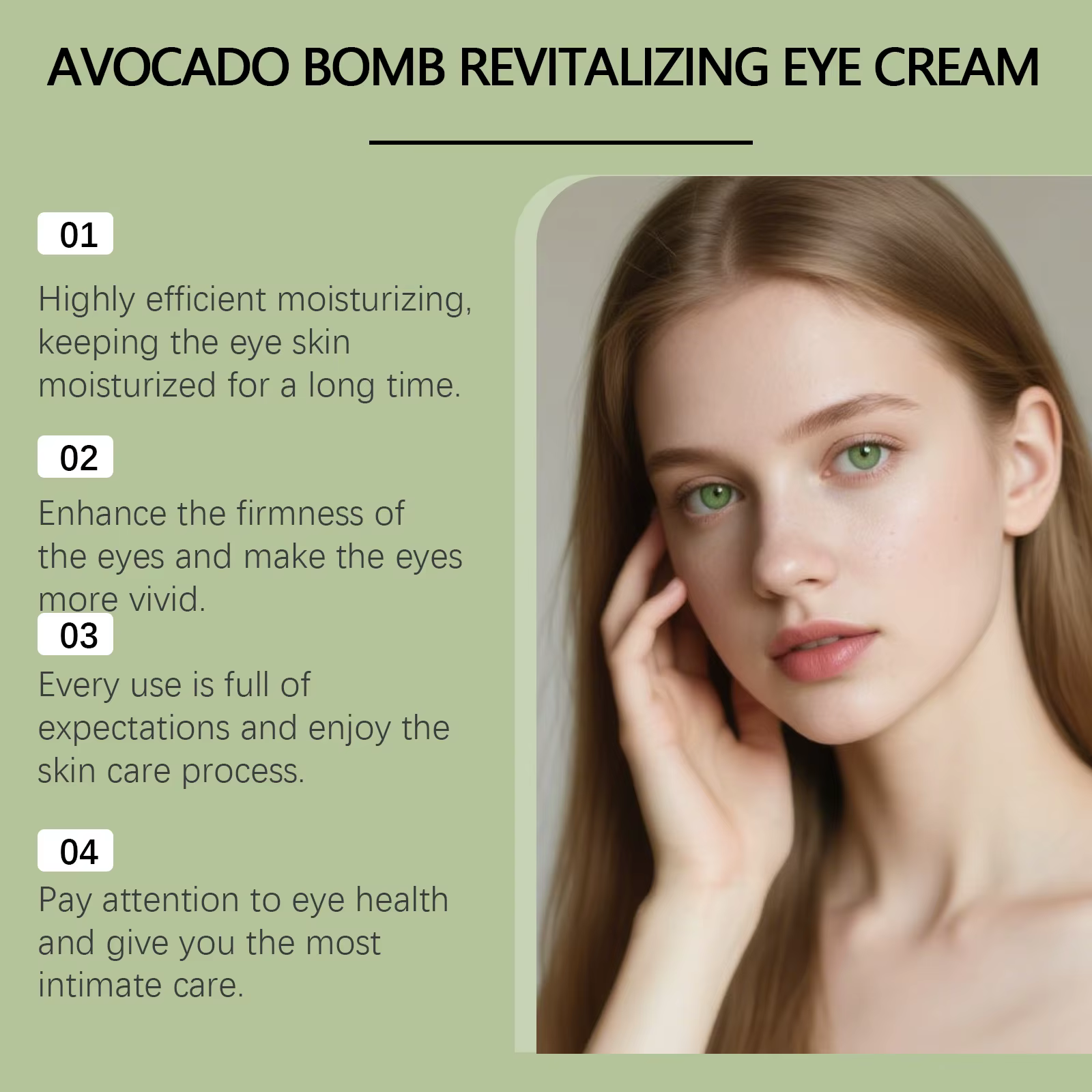 La crème pour les yeux à l'avocat estompe les ridules et les rides, raffermissant, lissant le contour des yeux, Anti-poches, correcteur de cernes pour les yeux jeunes