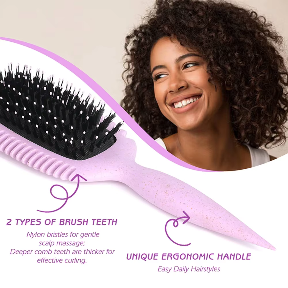 Brosse de définition de boucles, brosse coiffante pour peigner et façonner les boucles des femmes pour réduire la traction