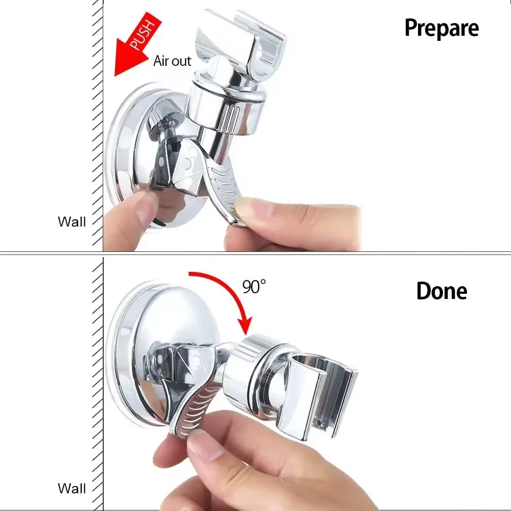Support de douche à ventouse sous vide forte, pomme de douche à main réglable, support mural, Base de douche rotative pour salle de bain, 1 à 4 pièces