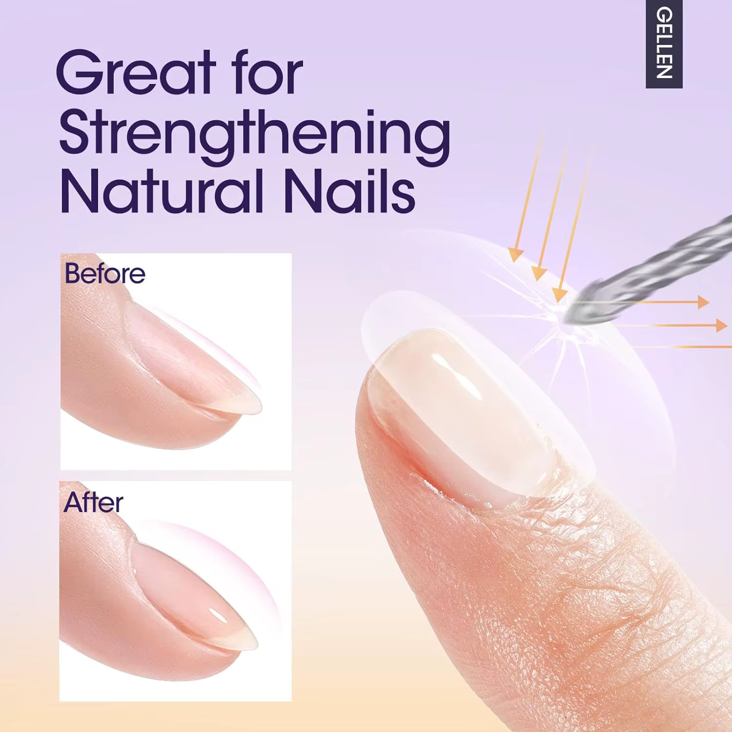GELLEN Kit de Gel Professionnel pour Nail Art 18ml 4 Pièces Base Top Coat Transparent Renforçateur Vernis Soak Off Manucure DIY Longue Durée