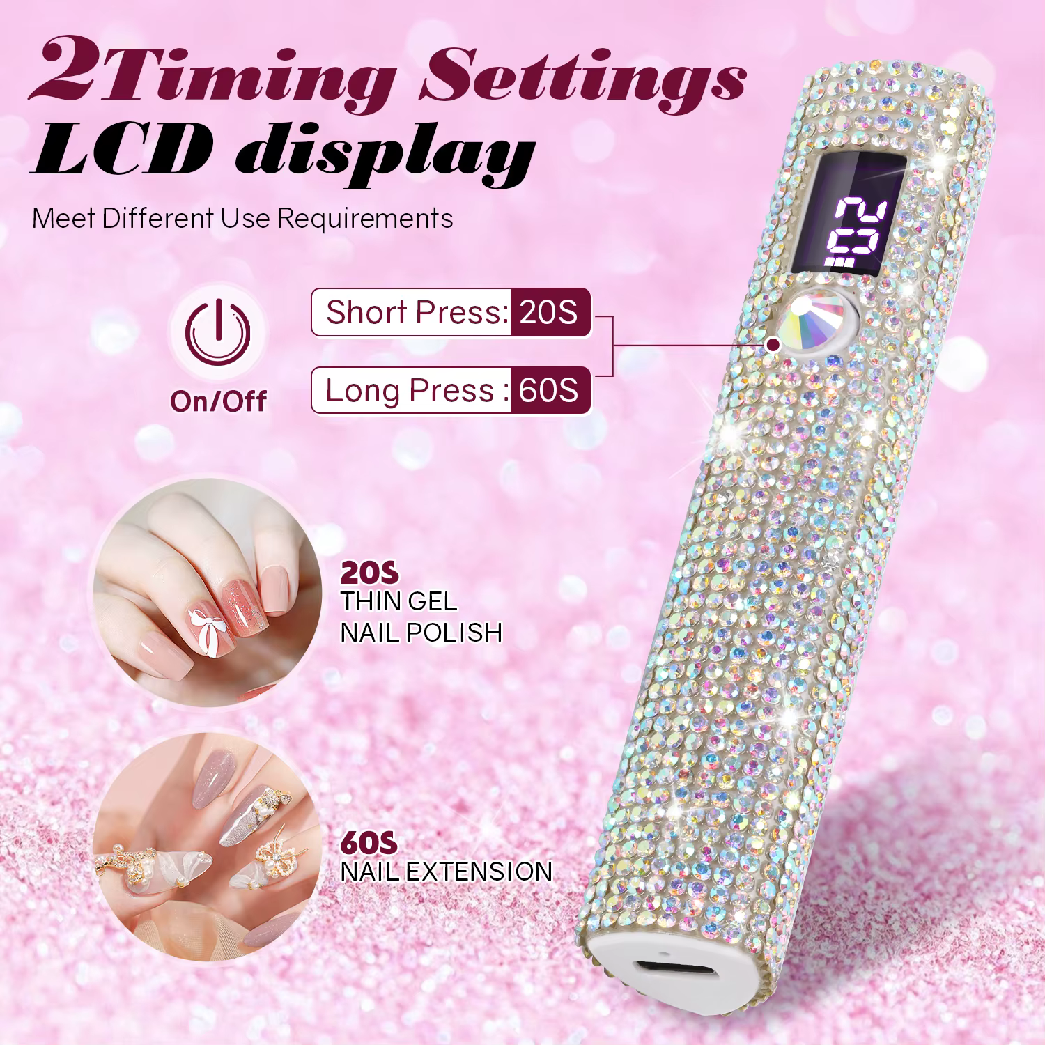 Lampe sèche-ongles portable UV/LED durcissement des ongles tout le vernis Gel outil d'art