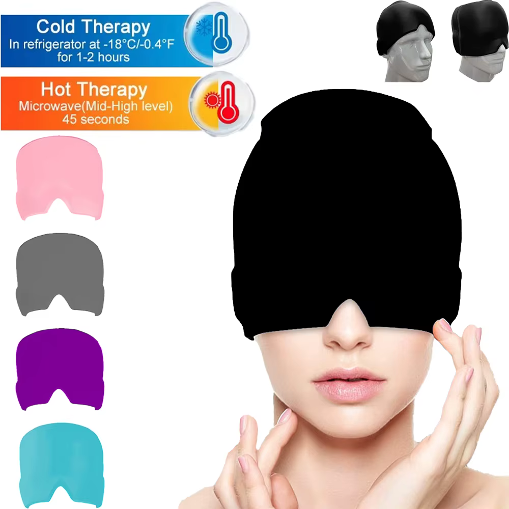 Gel de thérapie chaude et froide, soulagement des maux de tête et de la Migraine, capuchon pour chimio, sinus, enveloppement de thérapie portable pour le cou, soulagement de la douleur à pression du S