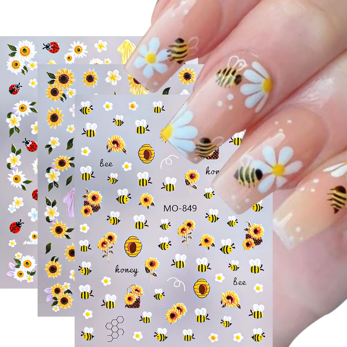 Autocollants 3D pour ongles sur le thème de l'été