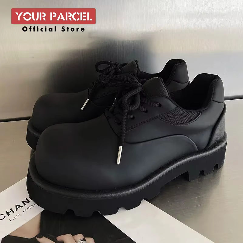 Original nouveaux hommes chaussures en cuir décontractées Derbies chaussures noir polyvalent grande tête chaussures de travail