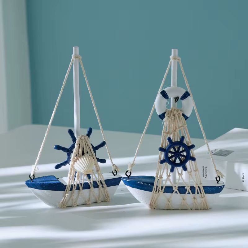 Mini cordes et ancres décoratives pour voilier en bois, cadeau commémoratif de style méditerranéen pour le bureau et la maison du propriétaire, 1 pièce