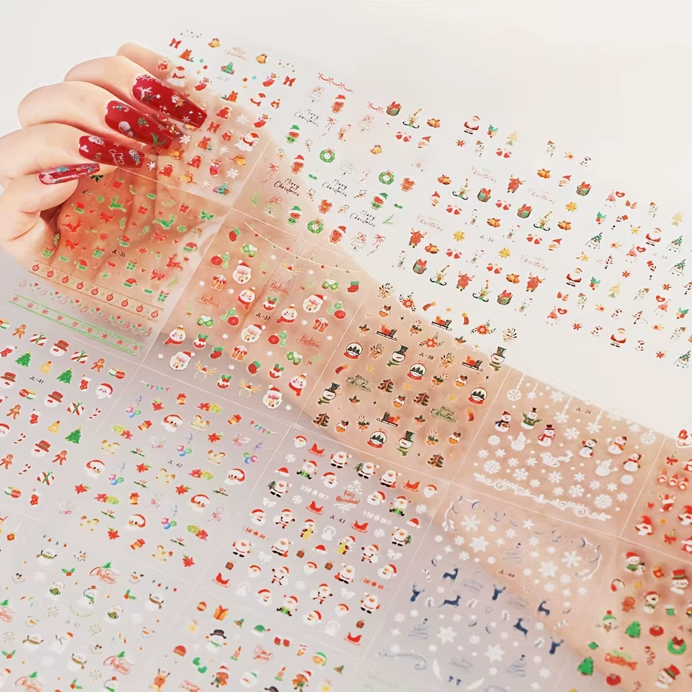 30 autocollants pour ongles de Noël