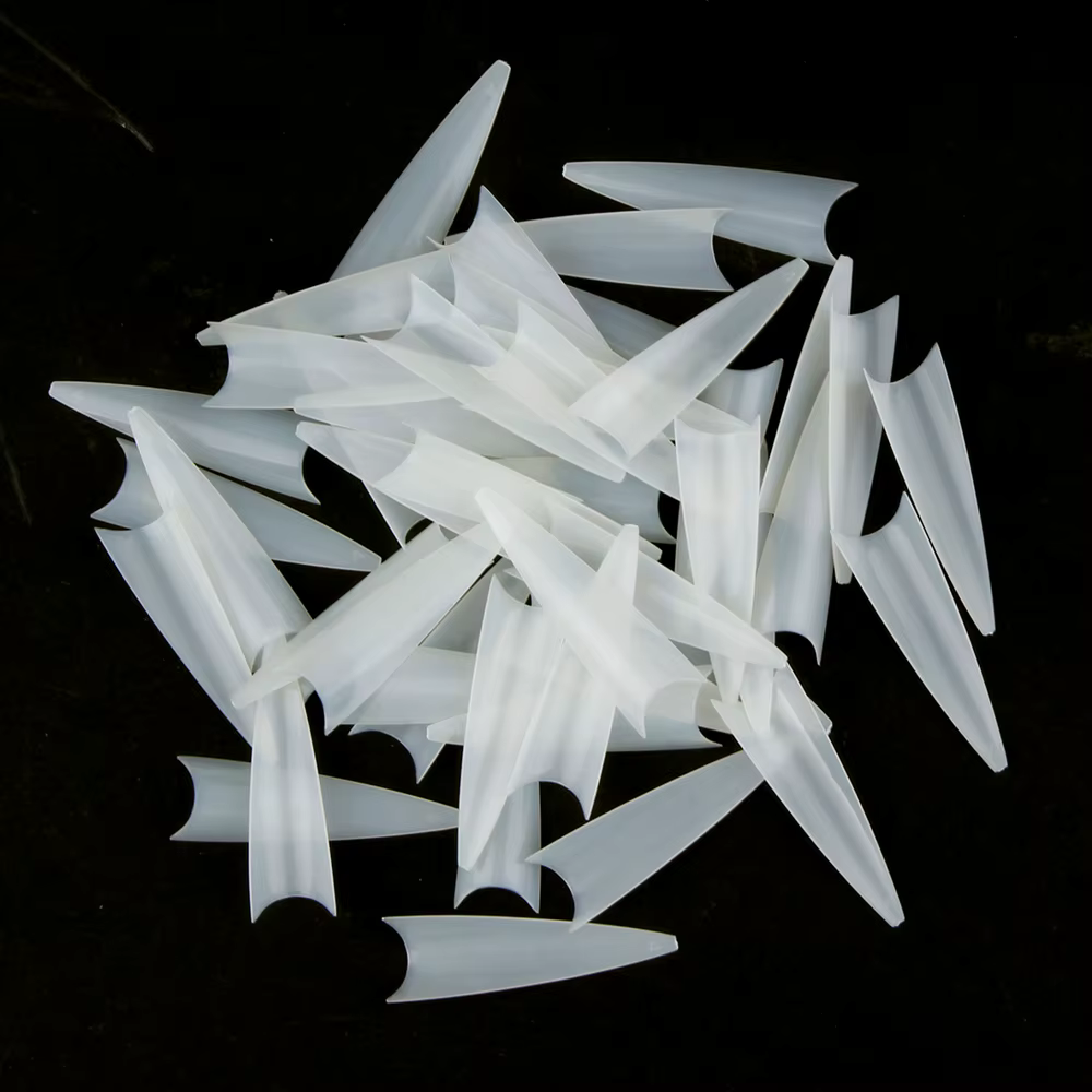 1 sac (600 pièces) pointes d'ongles de pratique Stiletto naturel 10 tailles demi-couverture faux pointe acrylique Extension de Gel UV presse sur les ongles outil de manucure