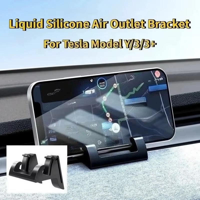 Support de téléphone en silicone pour Tesla Model Y 2020-2026, accessoires pour Model 3 2019-2026, fonctionne également comme crochet de ventilation et support pour lunettes de soleil