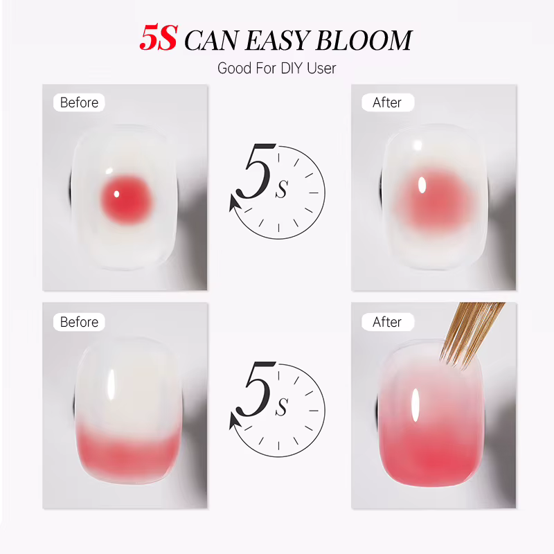 UR SUGAR 15ml Gel à ongles aquarelle transparent effet marbré dégradé blush