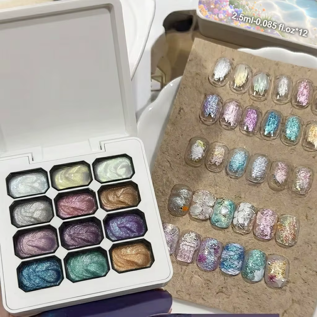 Vernis à ongles semi-permanent 12 couleurs effet nacré brillant