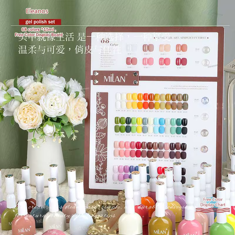 Eleanos 68 couleurs Gel vernis ensemble 15ML UV Gel émail Salon de manucure tremper paillettes