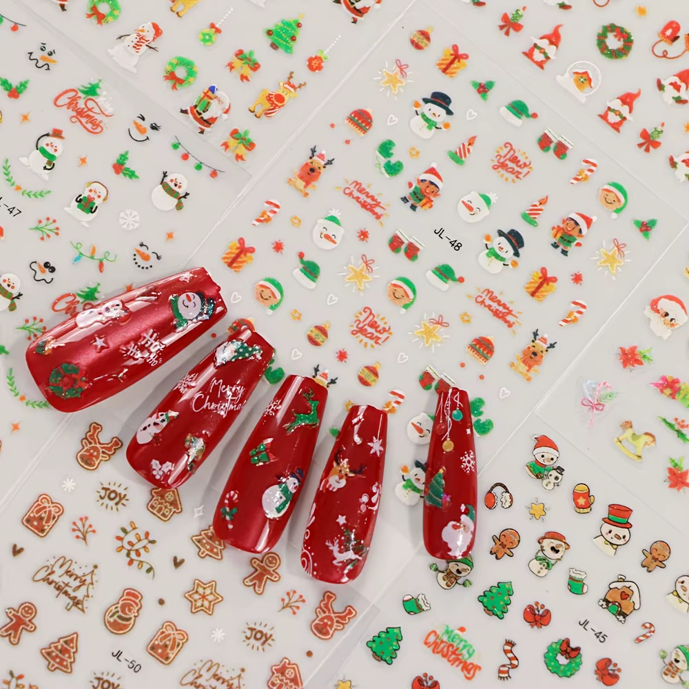 30 autocollants pour ongles de Noël