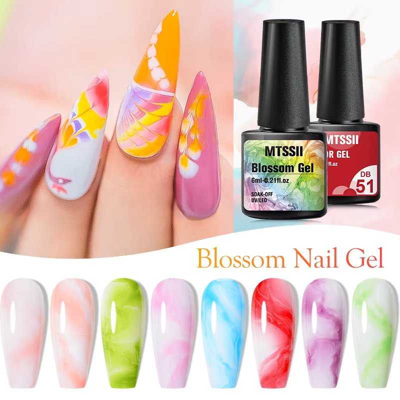 Vernis fonctionnel à effet d'épandage de fleurs de Gel fleuri pour ongles