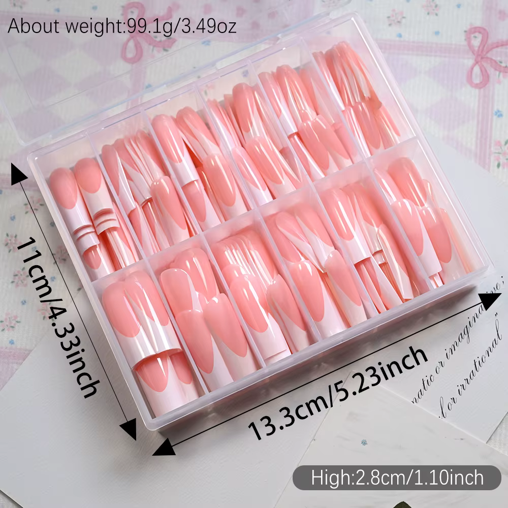 120/240 pièces de faux ongles longs forme ballerine à presser