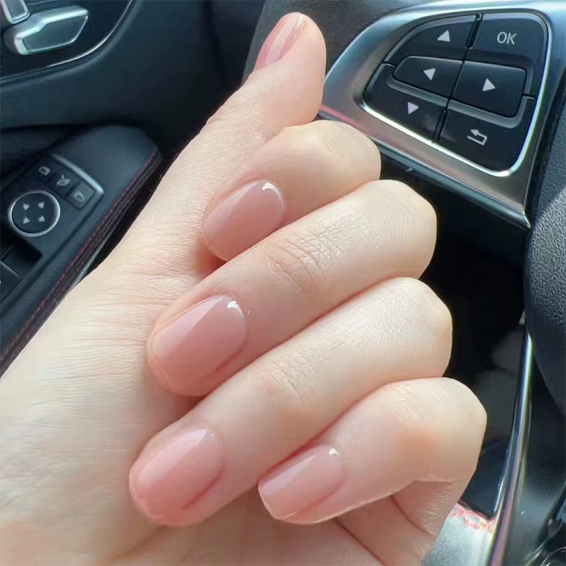24 pièces court Squoval presse sur ongles vin rouge faux