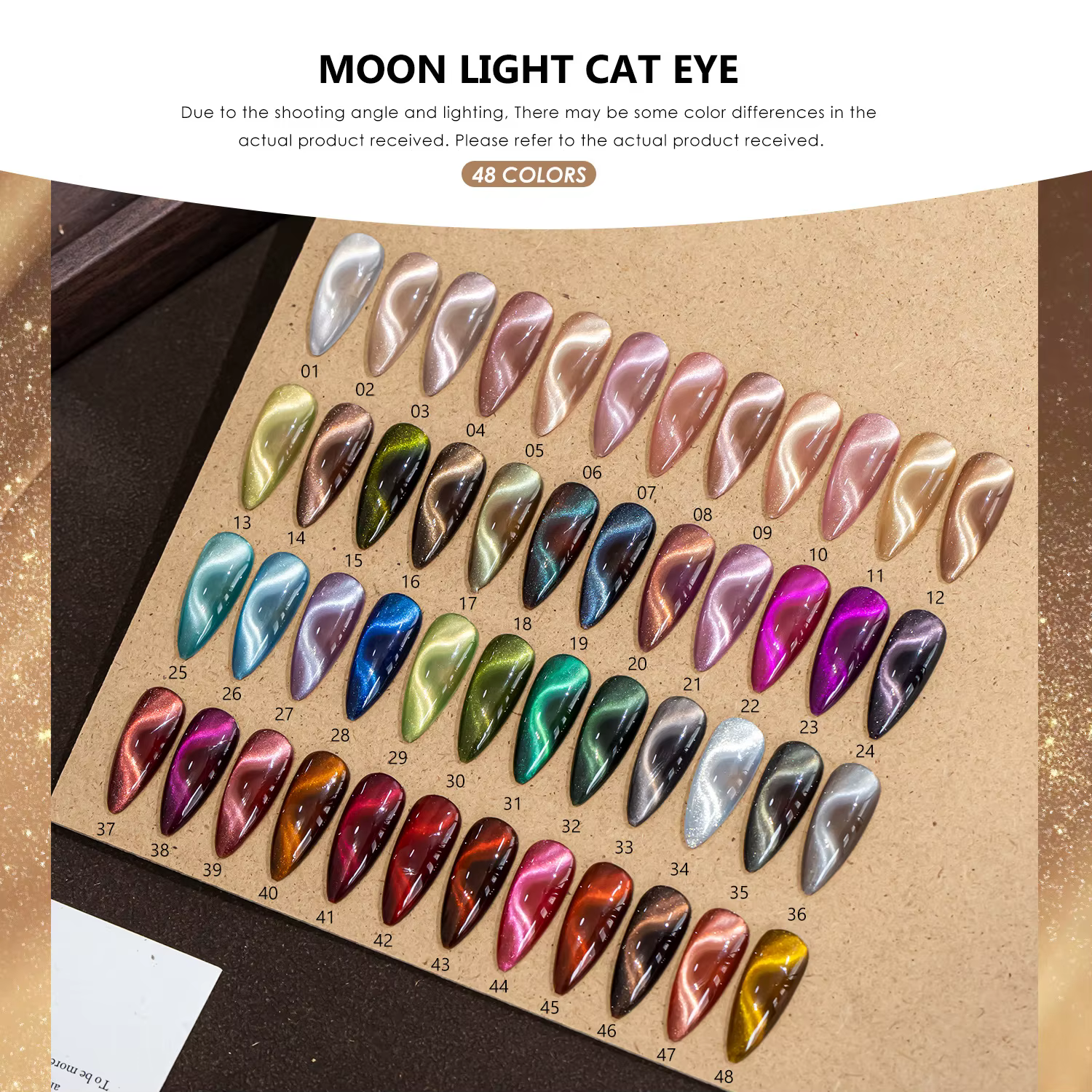 Vendeeni Nouveau Kit de Gel Effet Œil de Chat Clair de Lune 48 Couleurs avec Nuancier