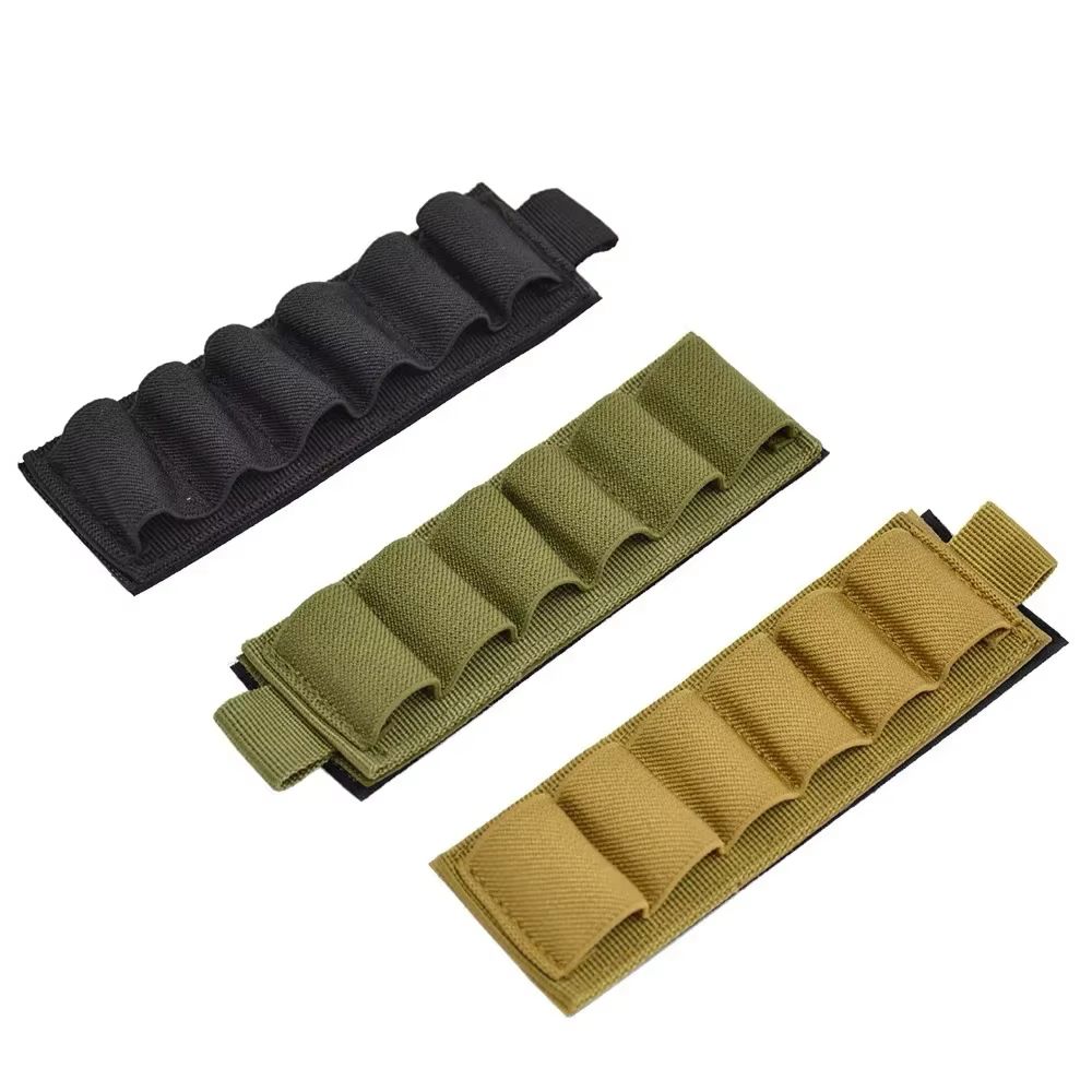 Accessoires de chasse : support de coque de stock pour fusil de chasse à 6 boucles, sac de cartouche de calibre 12, stock de fusil, porte-balle, Velcro