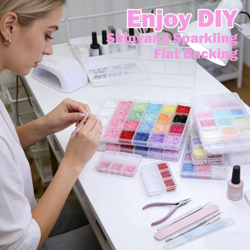 Décorations d'ongles en forme de fleurs à cinq pétales mélangées