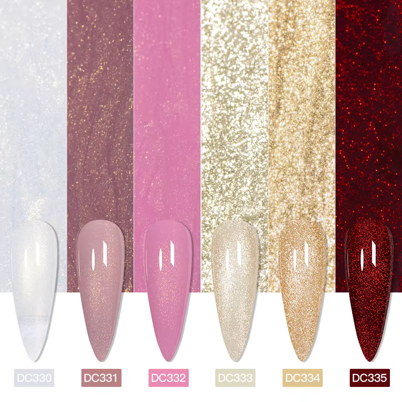 Vernis à ongles gel pailleté rose