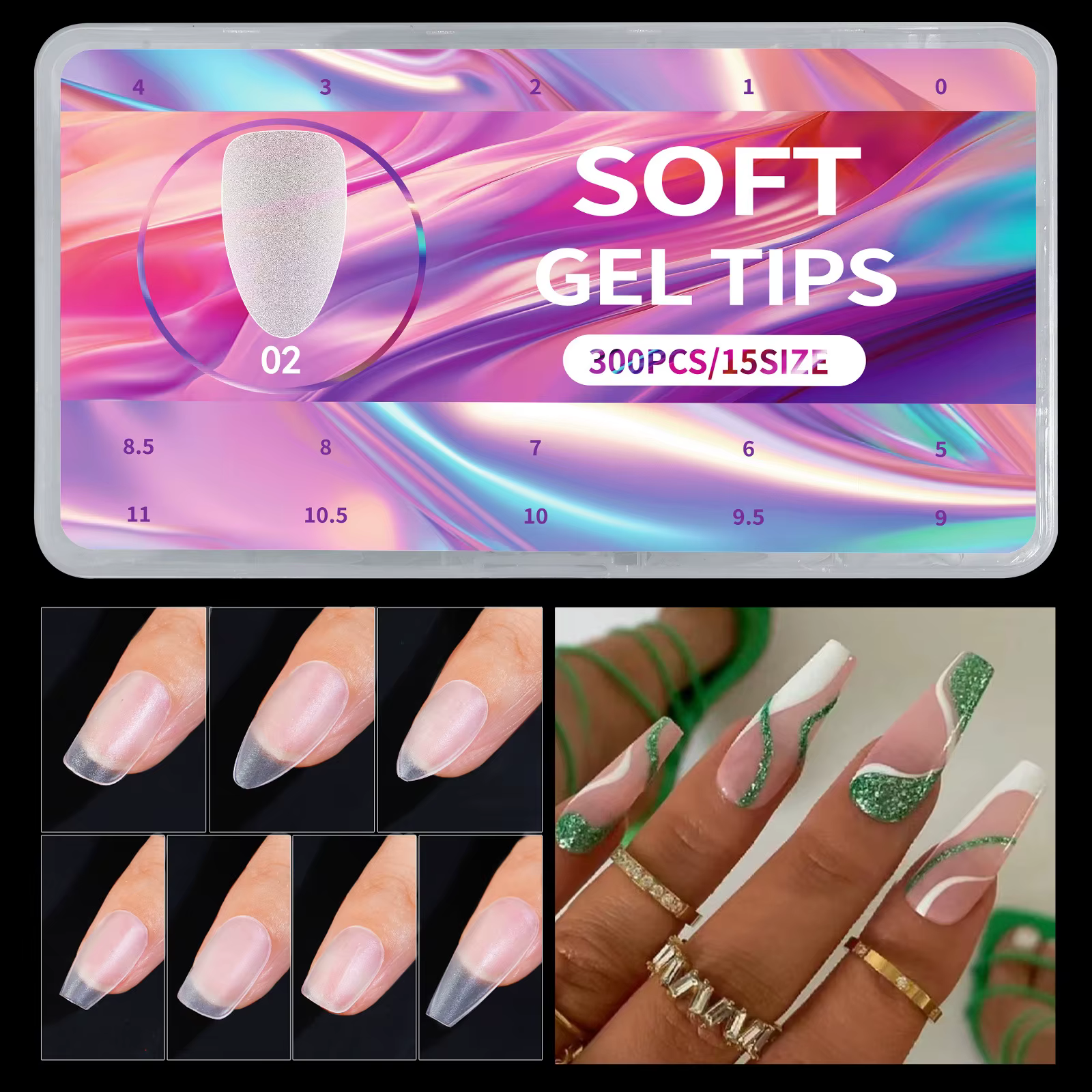 Nouveau 300 pièces faux ongles mats pas de polissage presse