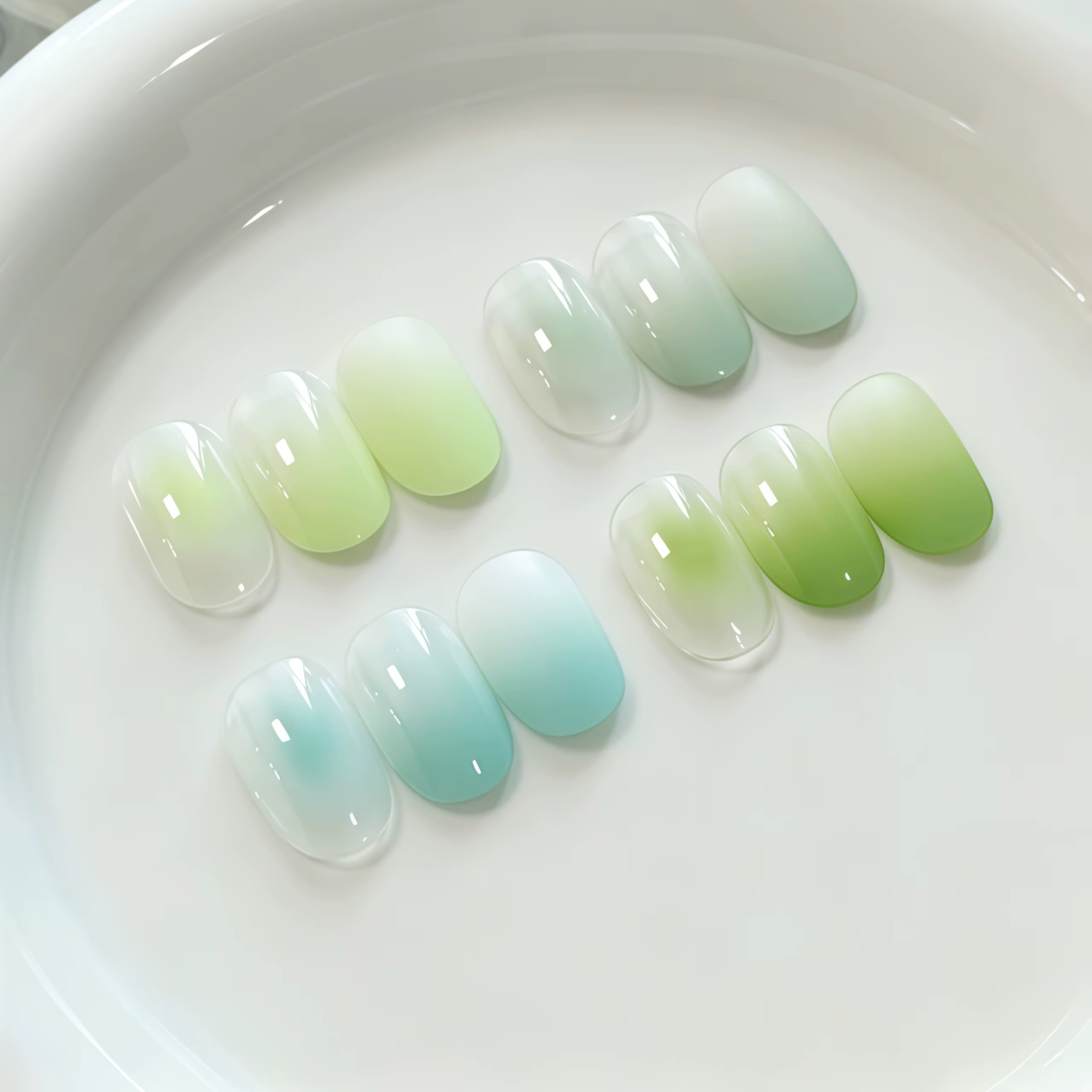 Gel de peinture pour ongles semi-permanent 4 couleurs dégradé vert