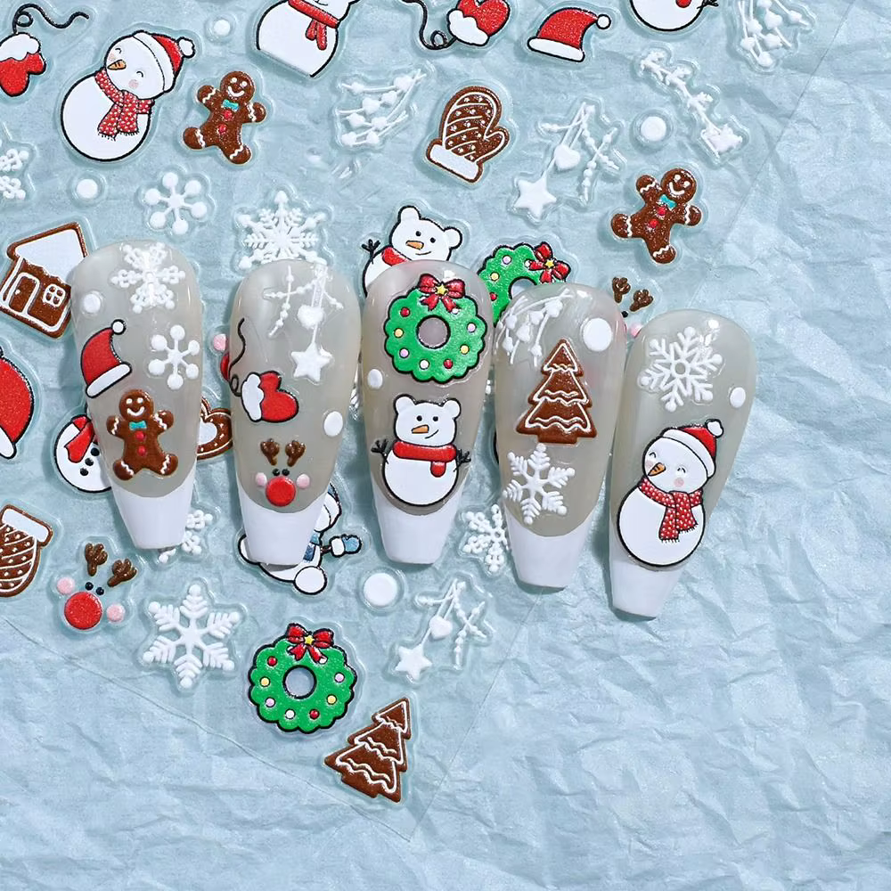Autocollants mignons de Noël pour ongles