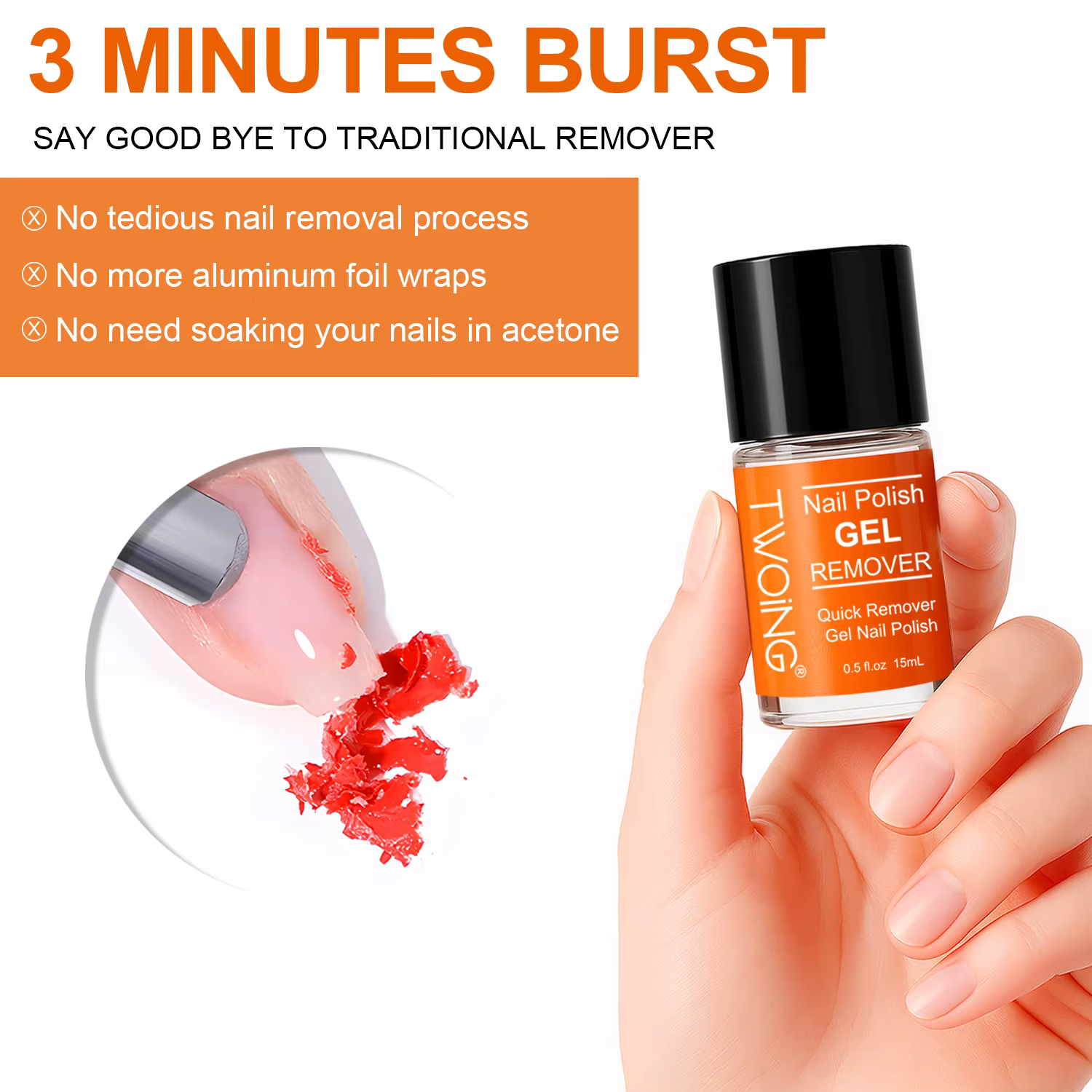 TWOING Dissolvant de vernis à ongles en gel