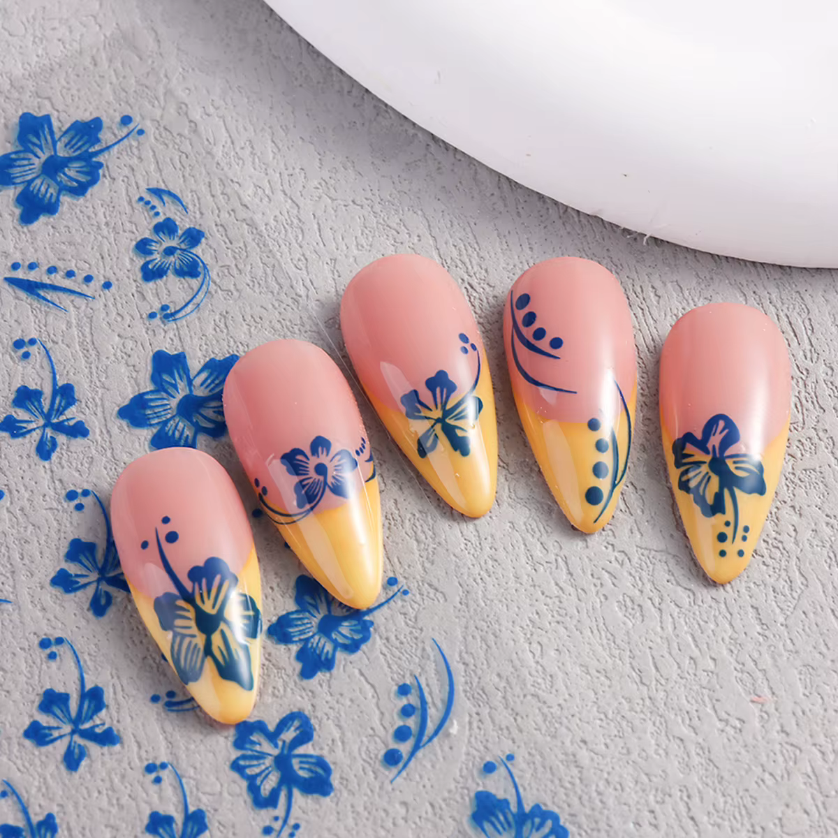 Autocollants pour ongles fleur d'hibiscus
