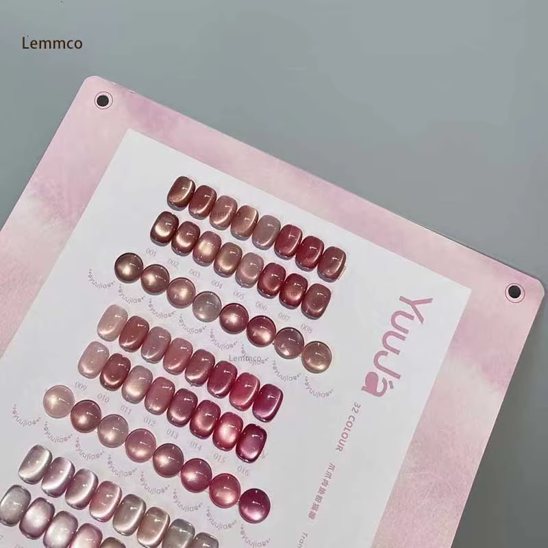 YUUJA rose 32 pièces * 15ML ensemble de vernis Gel oeil de chat avec carte de couleur Gel magnétique Laser de luxe