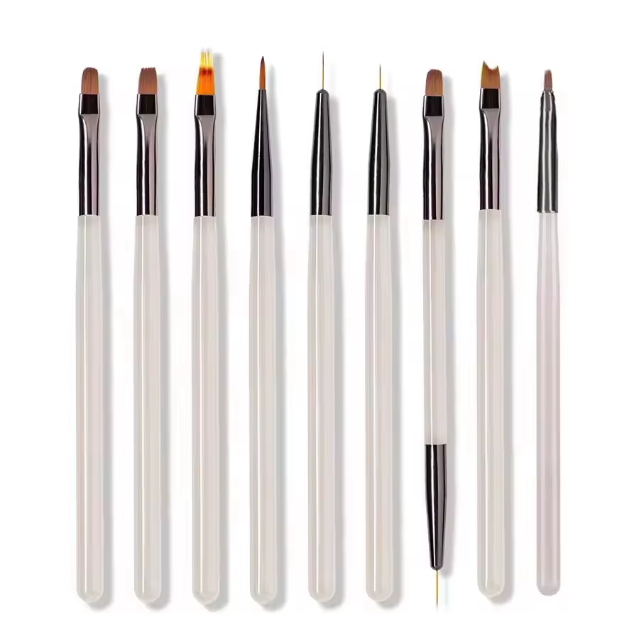 Ensemble de 9 pinceaux gris pour nail art
