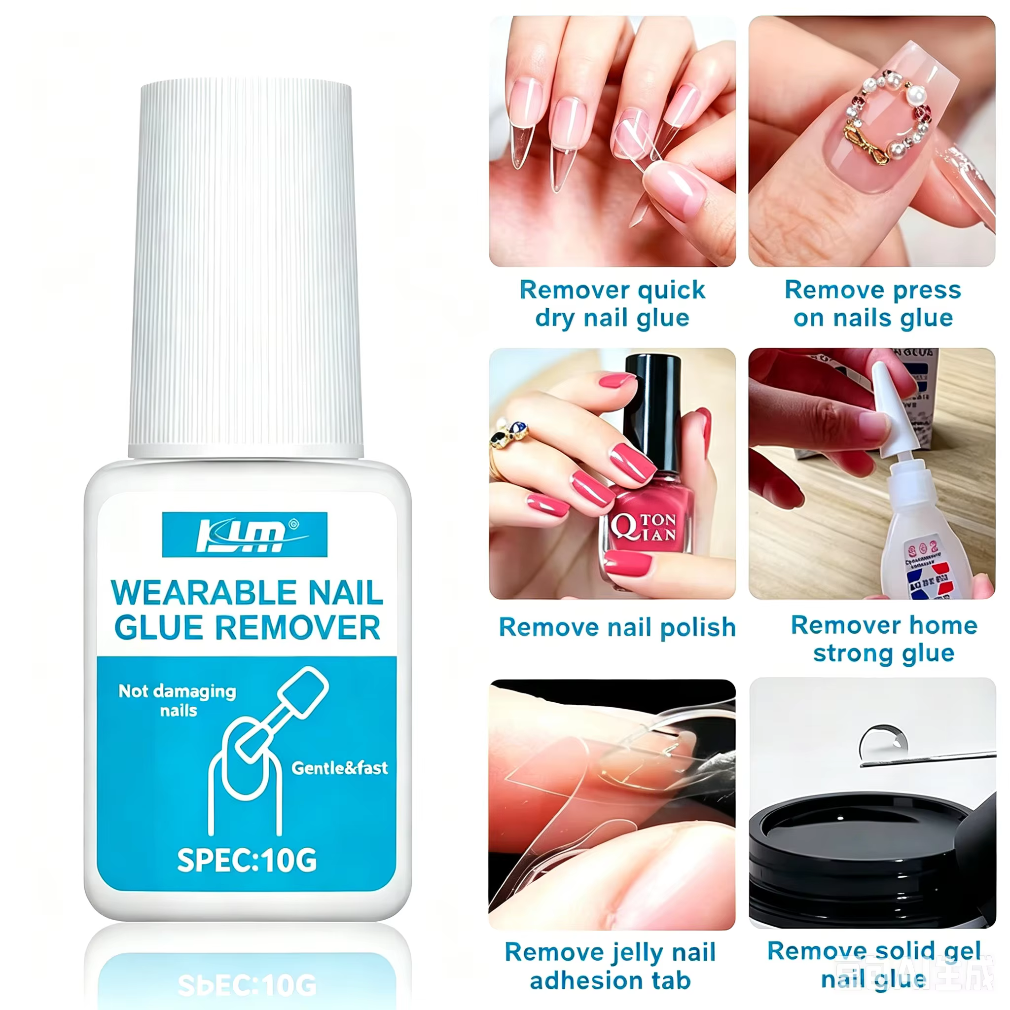 2 pièces de colle à ongles super résistante pour faux