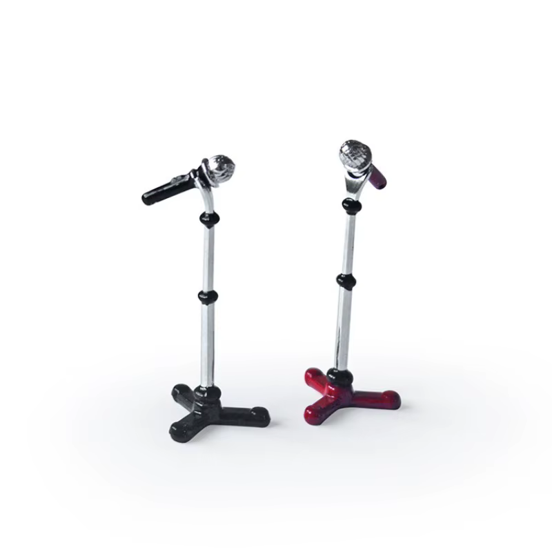 1 pièce de microphone court miniature de simulation créative, accessoire de maison de poupée, modèle de jouet miniature