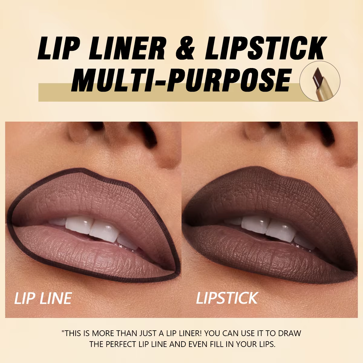 Rouge à lèvres au design biseauté Jules Liner, crayon à lèvres marron nude, maquillage naturel et durable, plume, contour, 256 6 couleurs