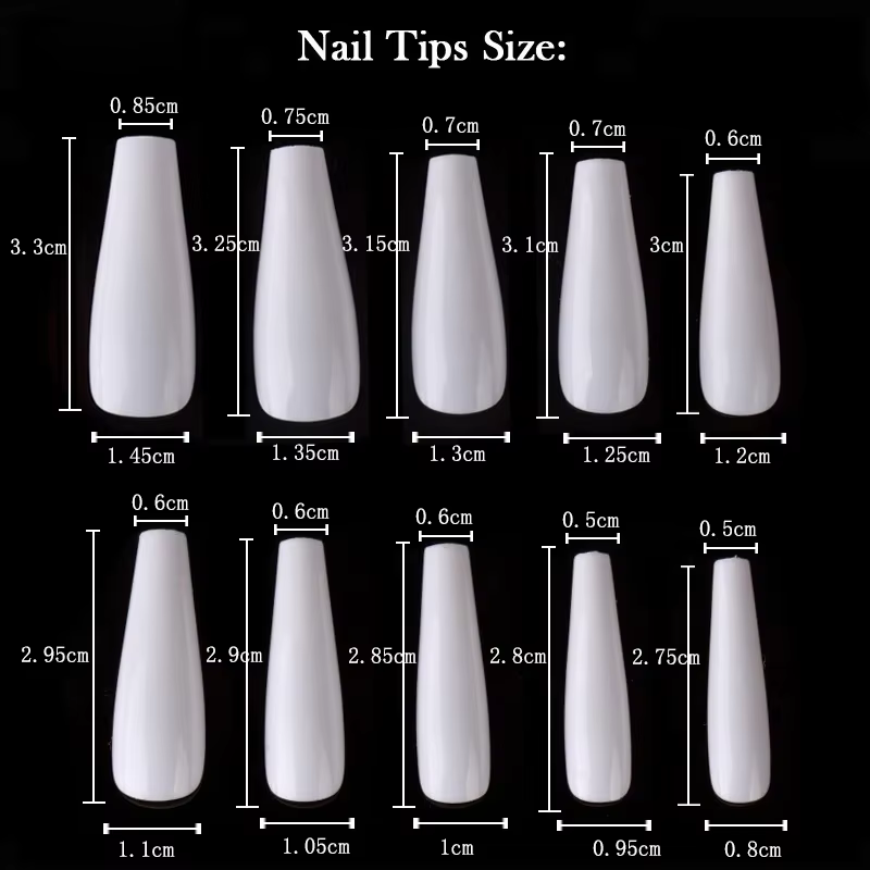 Faux ongles cercueil super longs