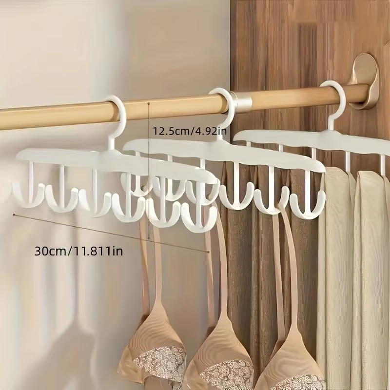 Cintre rotatif à 12 crochets – Organisateur de placard peu encombrant pour cravates, ceintures, sous-vêtements, jupes | Rangement portable pour la maison et le dortoir