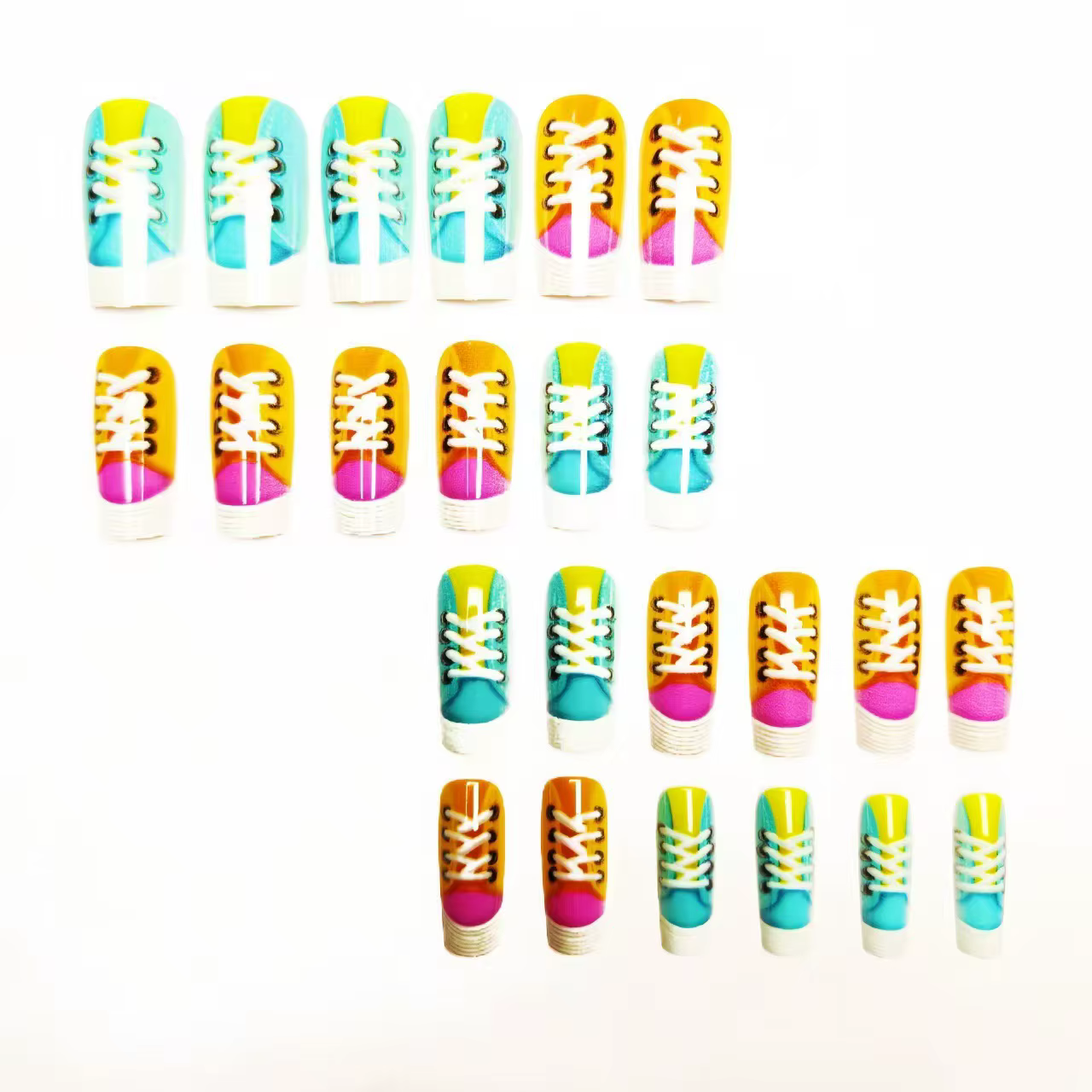 Faux ongles mi-longs pour femmes et filles