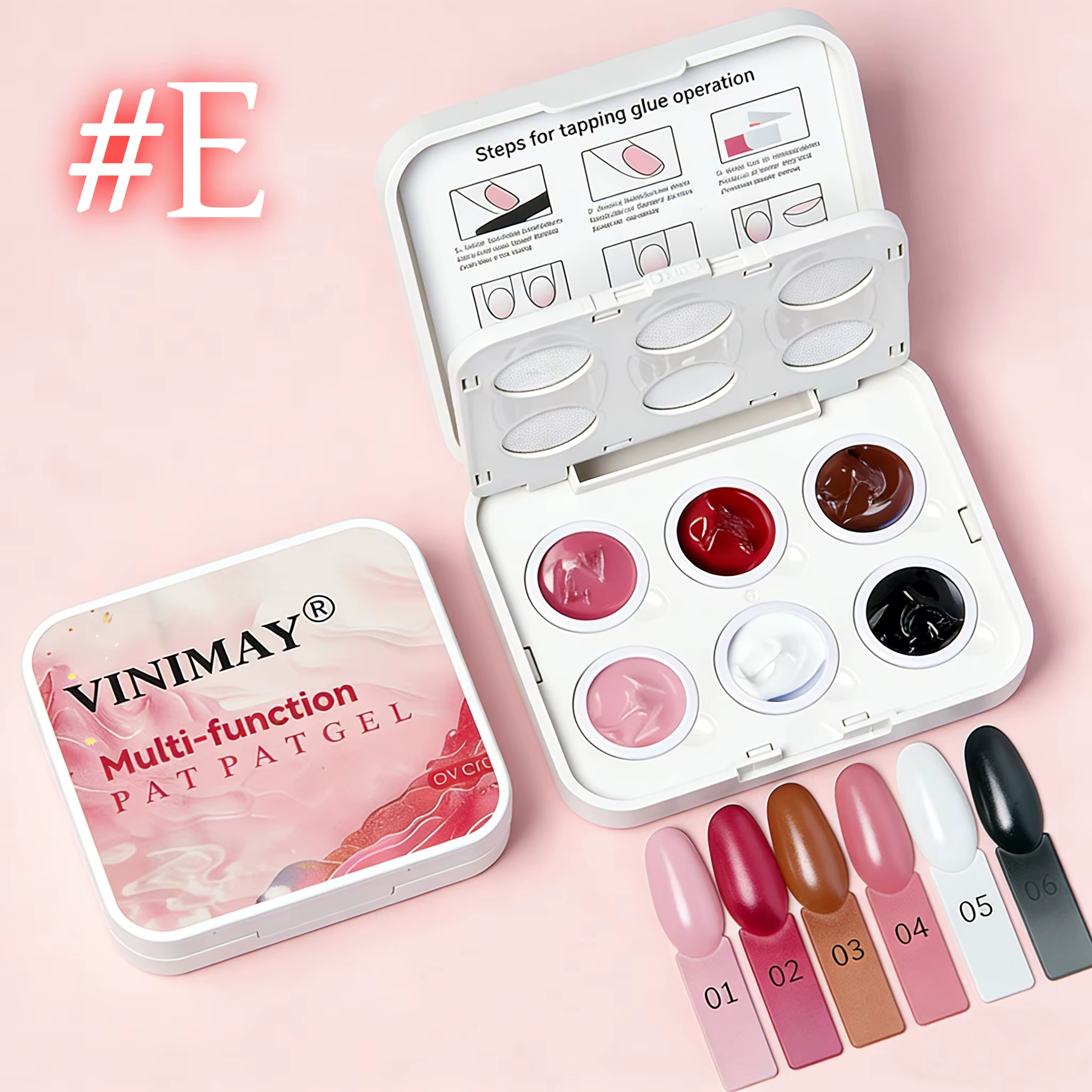 Nouvel ensemble de tampons à ongles 6 couleurs